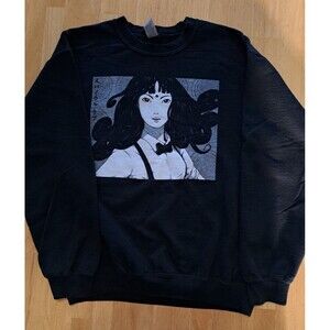 Manga Style Plastic Love Mariya Takeuchi Black Gildan Sweatshirt Spiral Love M